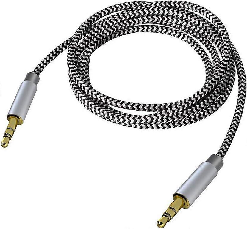 3.5mm Stereo Audio Cable Extension Cable - Nylon Braided - 3ft/1m - Black