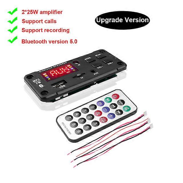 Car Radio Bluetooth 5.0 MP3 Player Amplifier Module WMA Decoder Board USB TF FM Speaker Wireless Audio Receiver Remote Control