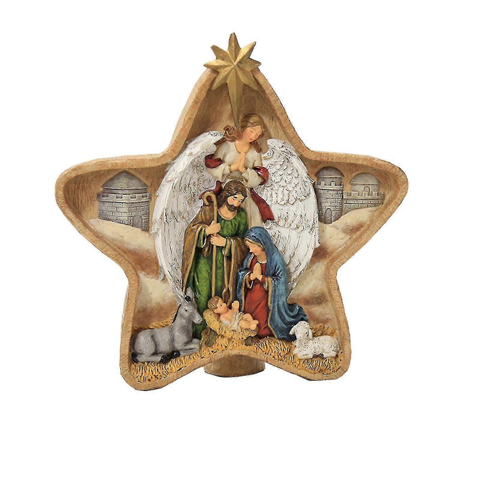 Jesus Nativity Scene Ornt Ed Resin Desktop Furnishings For Home