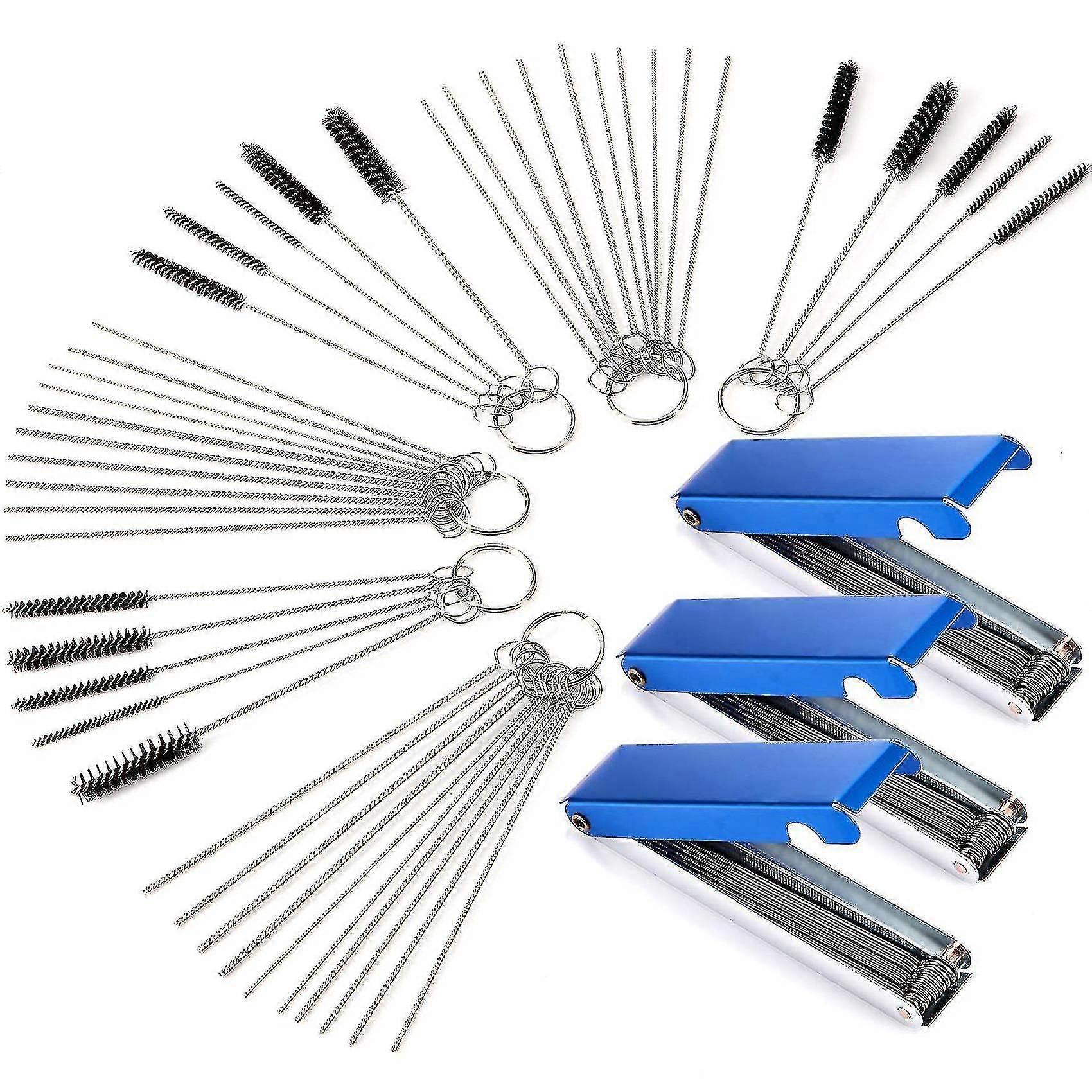 3 Sets Carburetor Carbon Jet Cleaner Wire Torch Tip Cleaner Tool Needles Brushes Cleaning Tool Kit