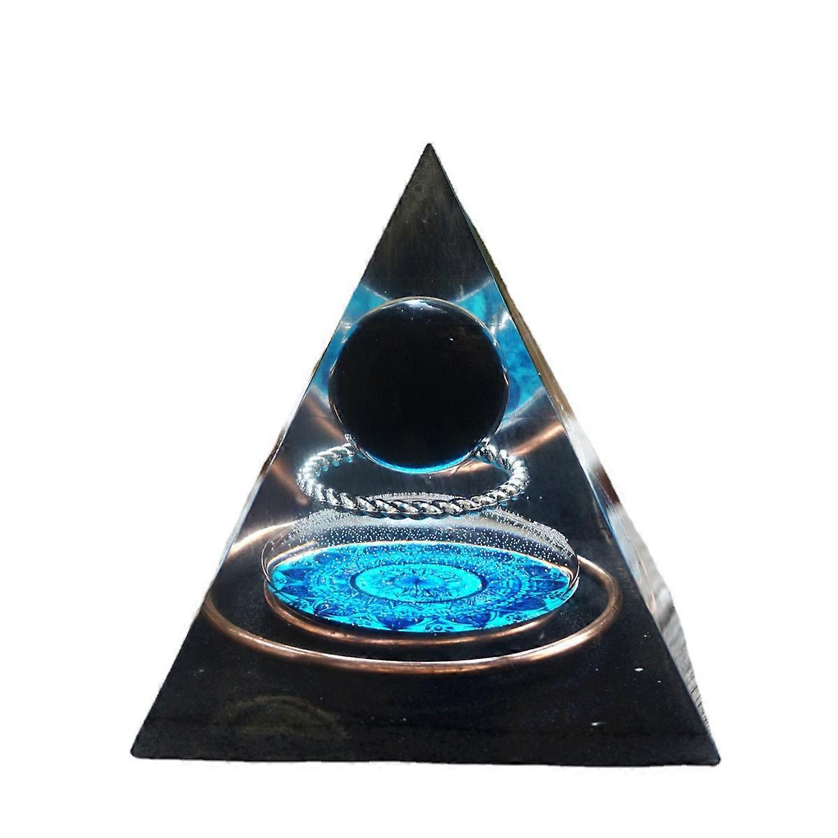 Energy Generator Orgone Pyramid Amethyst Peridot Natural Crystal Reiki Chakra Generator