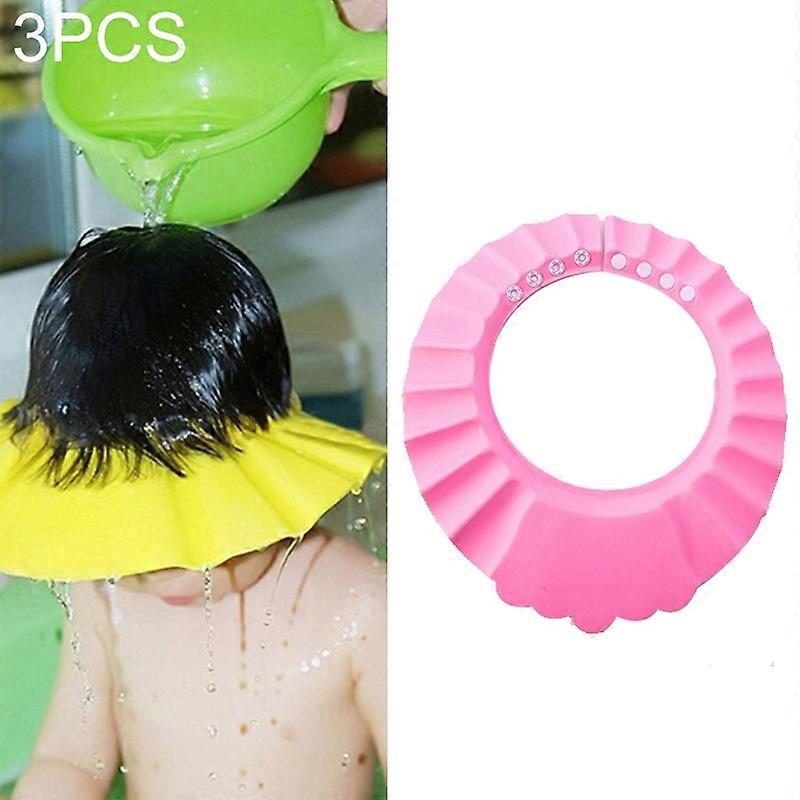 5 PCS Baby shower cap, Pink+wave