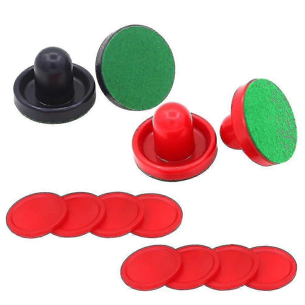 16 adet 76mm Hava Hokeyi İticiler Pucks Oyun Masaları için Yedek Kaleciler Başlık Kiti Hava Hokeyi Ekipman Aksesuarları (kırmızı Koyu Mavi)