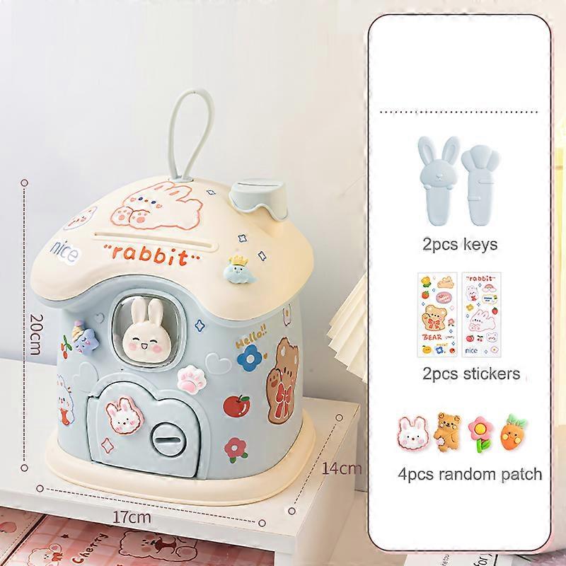 أطفال الإبداعية DIY المال المصرفية اللعب أصبع بنك توفير المال وعاء عملة البنوك عملة مربع مع قفل مفتاح عيد الميلاد هدية لعبة للفتاة