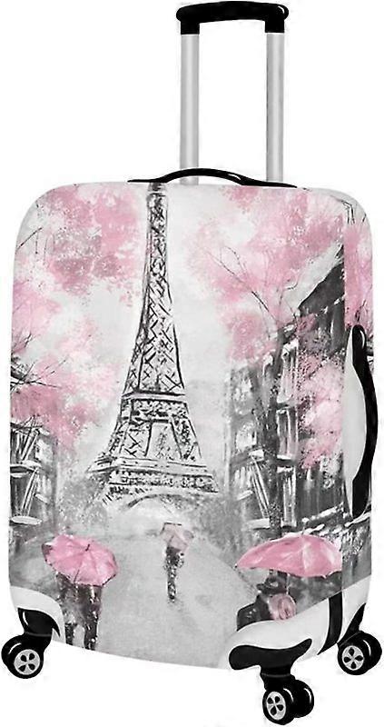 Eiffel Tower Print Luggage Cover High Elastic Spandex Suitcase Protector Durable Washable Dustproof Suitcase Bag Covers