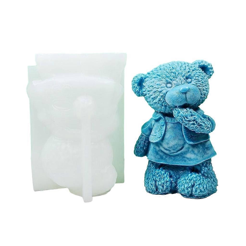 Bear Mold for DIY Decoration Making Soap 3D Stereo Standing Bear Candle Mold