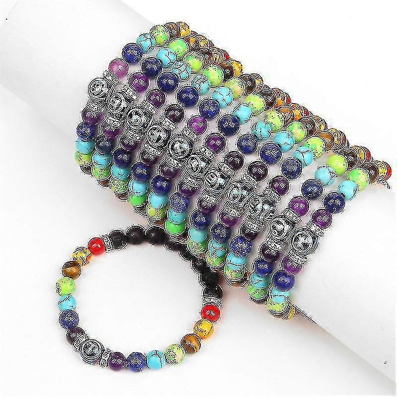 Bunte Perle Armband Zodiac Vulkanstein Elastische Seilperlen