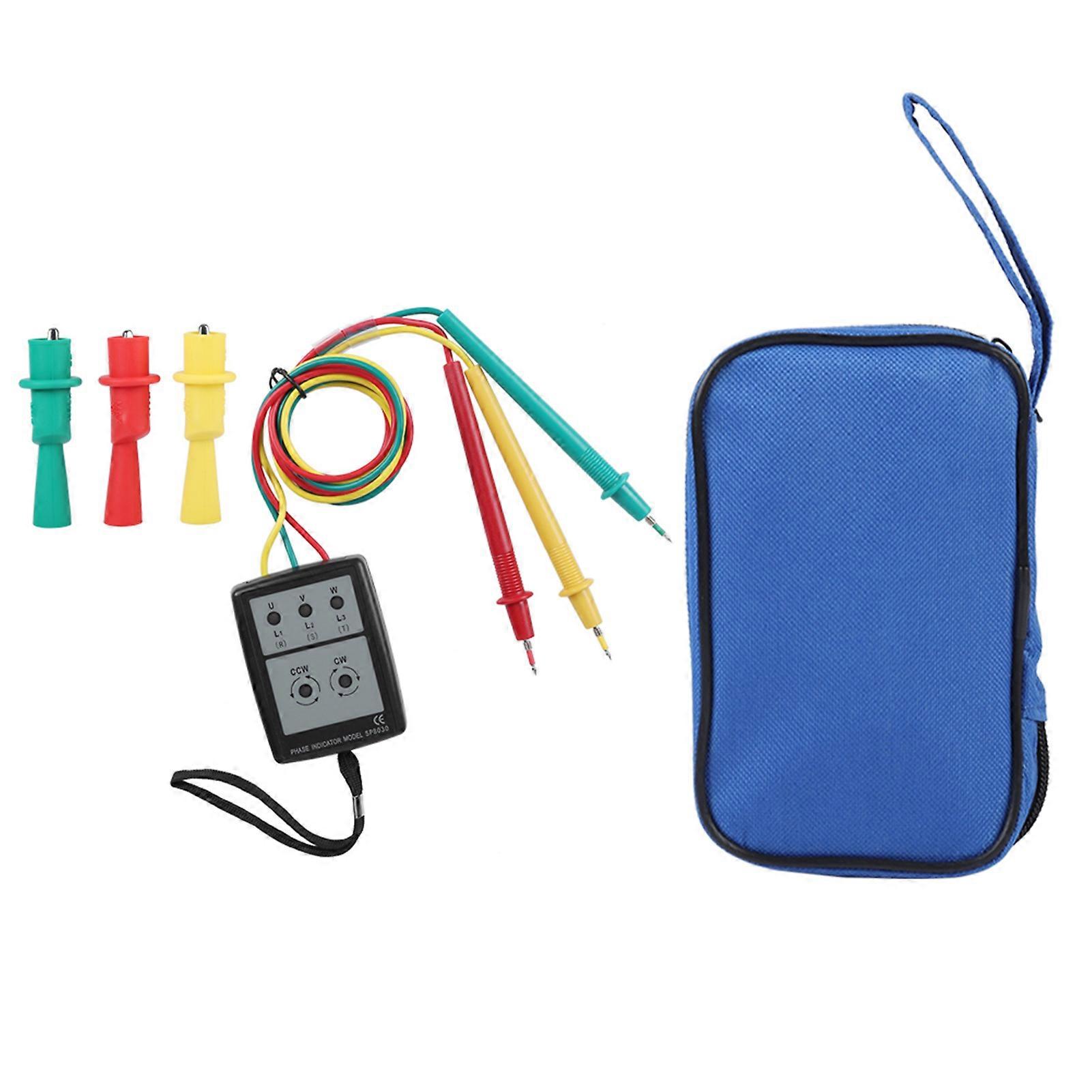 SP8030 Digital Phase Rotation Indicator LED Buzzer Phase Sequence Meter 60 V600V AC