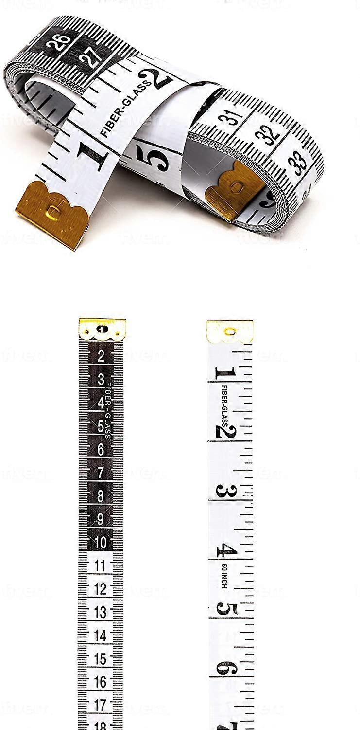 Fita Métrica Dupla Face Corpo Soft, 60 polegadas / 150 cm Branco e Preto