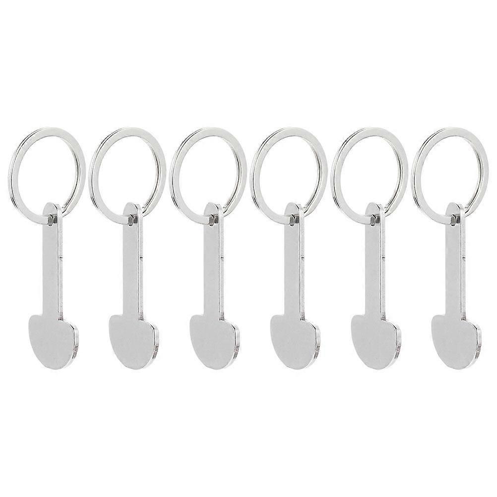 6pcs Trolley Tokens Key Ring Metal Small Tokens Shopping Cart Tokens Portable Cart Tokens