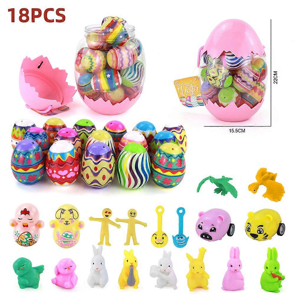 24 Pieces Filled Easter Eggs with Bunny Toys for Easter Theme Party Gift for Kids