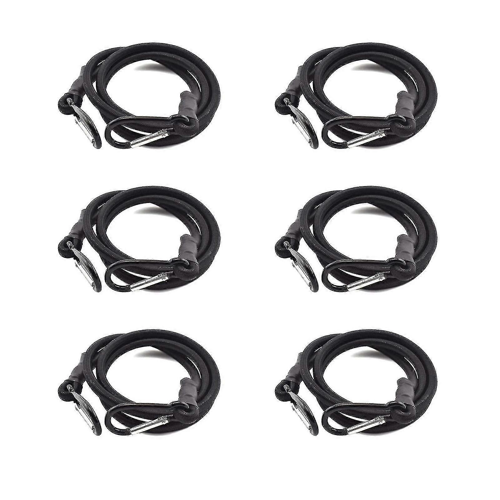 90cm 4pcs Short Bungee Cords With Carabiner Hooks, Heavy Duty Latex Elastic Rope Extra Strong Elasticity Straps Metal Tie Downs