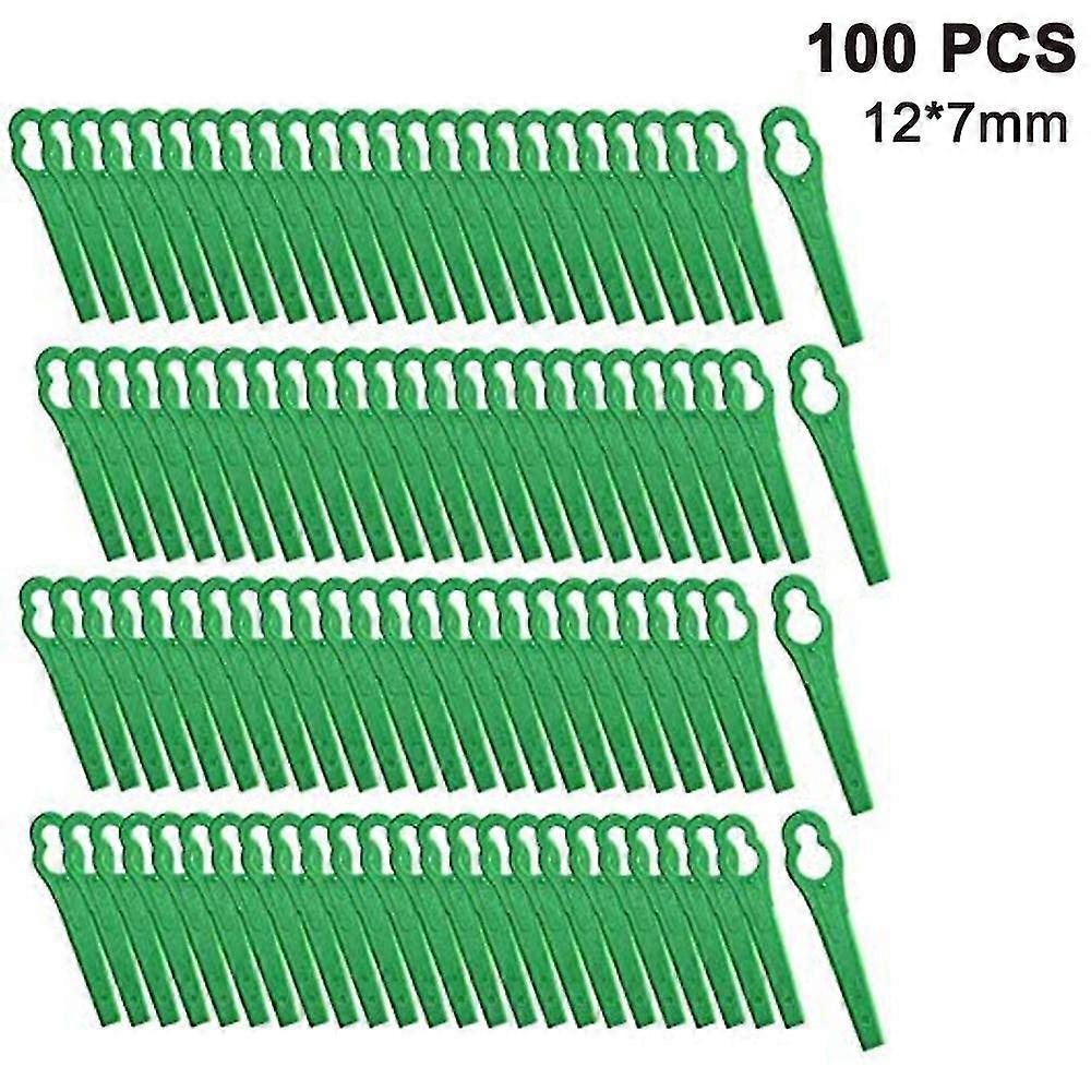 100 Pcs Plastic Grass Trimmer Blades Cordless Strimmer Blades