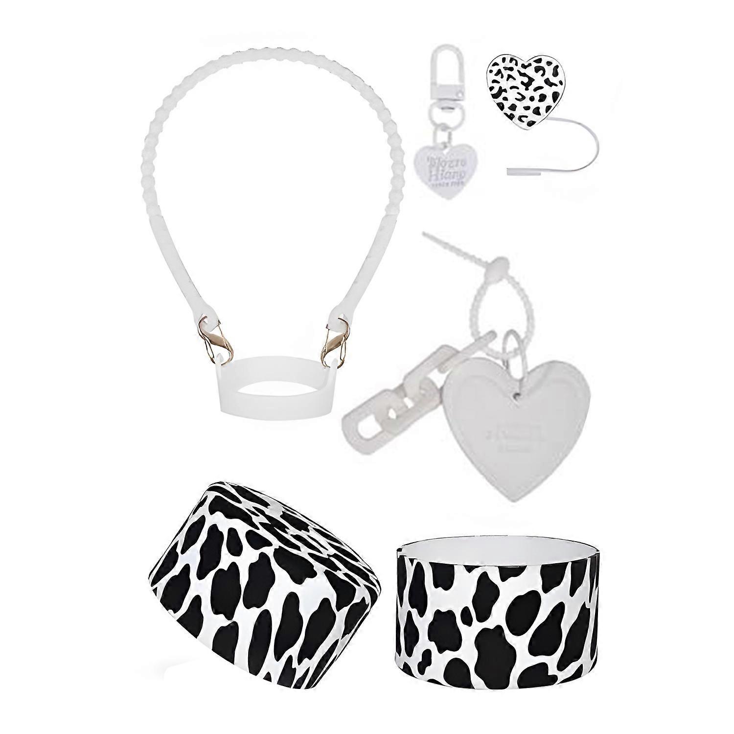 5Pcs Silicone Boot Straw Set for 30/40 Oz Tumblers Includes Handle Strap Charms BPA-Free Cup