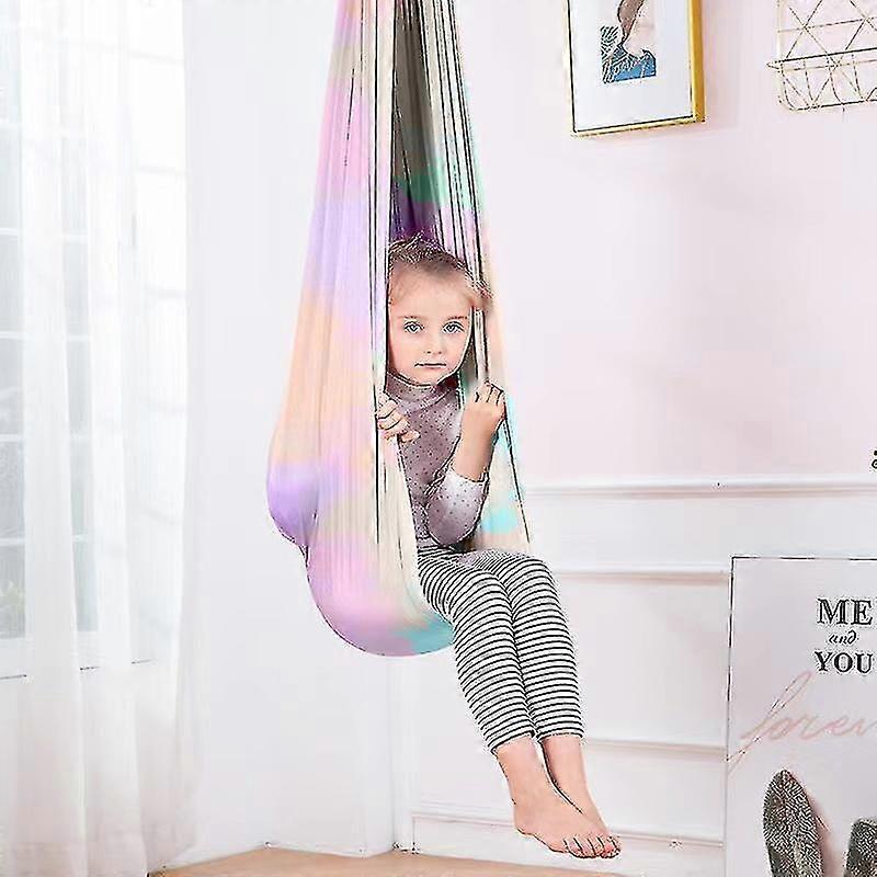 مجموعة أرجوحة العلاج باليوغا الجوية ومجموعة أرجوحة شبكية للمرونة وتخفيف الألم)