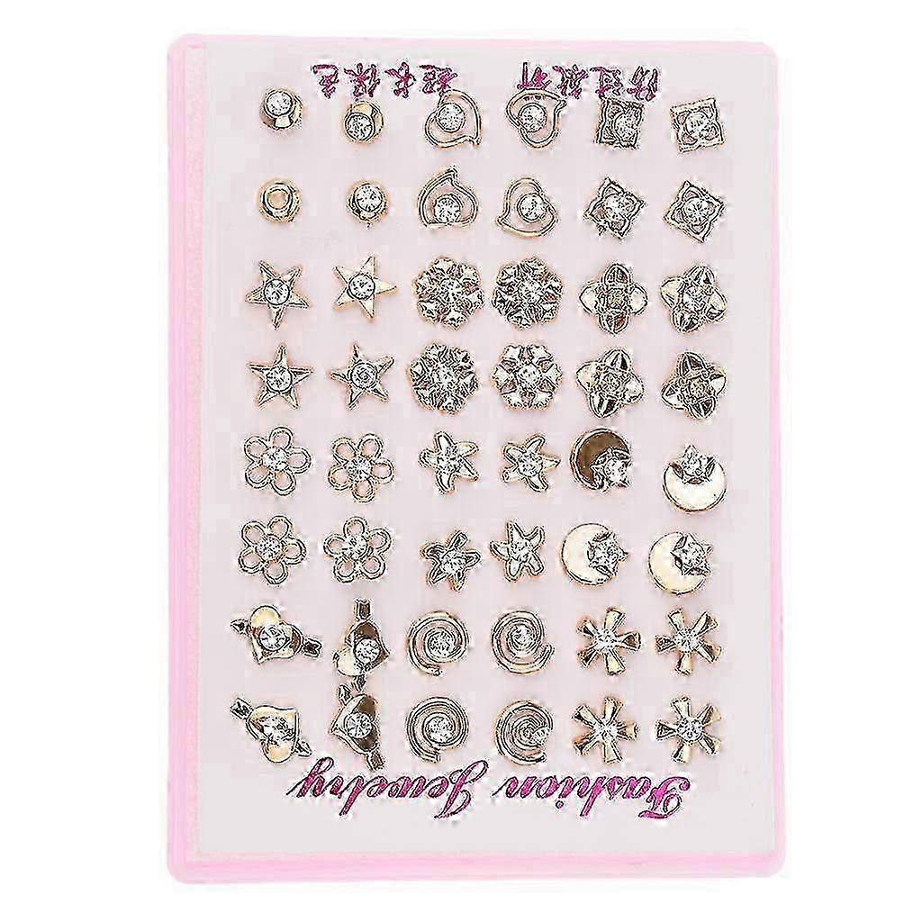 24 Pairs Assorted Crystal Flower Heart Star Mixed Earring Sets Wholesale