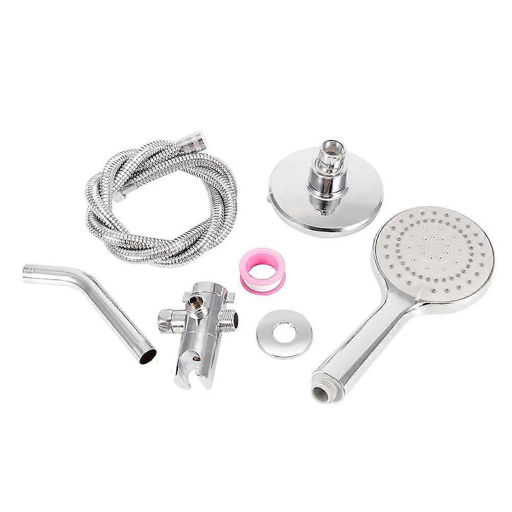High-pressure Double Head Shower Chrome-plated Tee Bracket 5 Function Shower Set System G1/2"