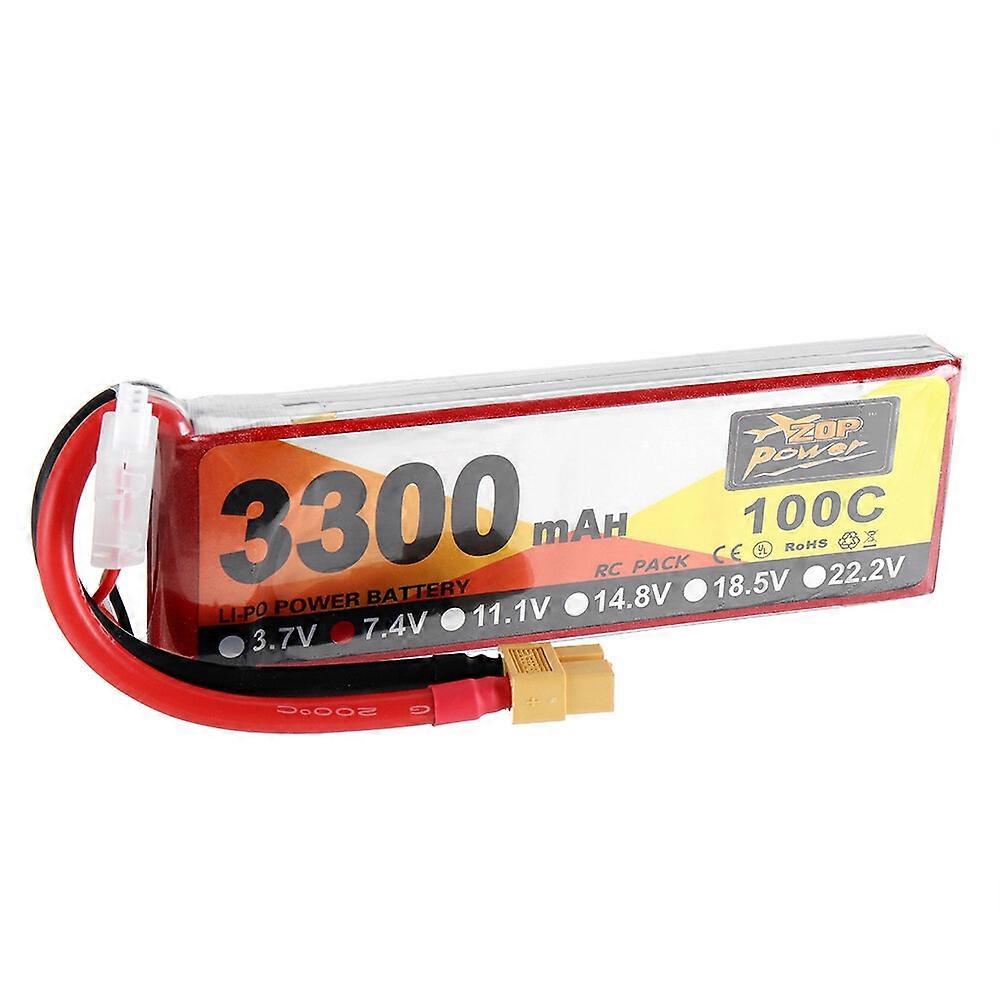 ZOP Power 7.4V 3300mAh 100C 2S Lipo Battery XT60 Plug for RC Racing Drone