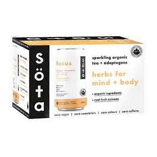SOTA Organic Sparkling Tea & Adaptogens Focus Orange & Chamomile, 6 X 355 Ml (Case Of 4)