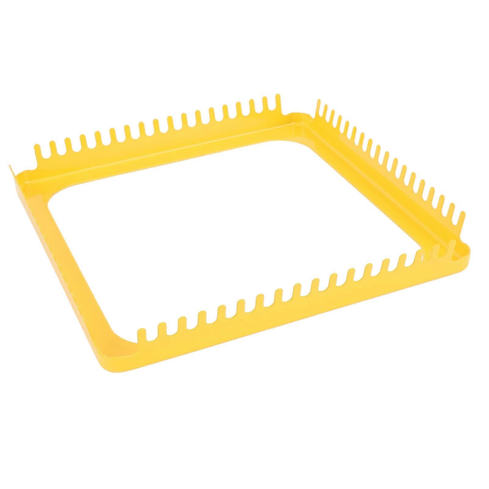 Weaving Loom Kit Yellow Metal 18 Teeth Square Weaving Frame for Tapestries Scarves Hats 