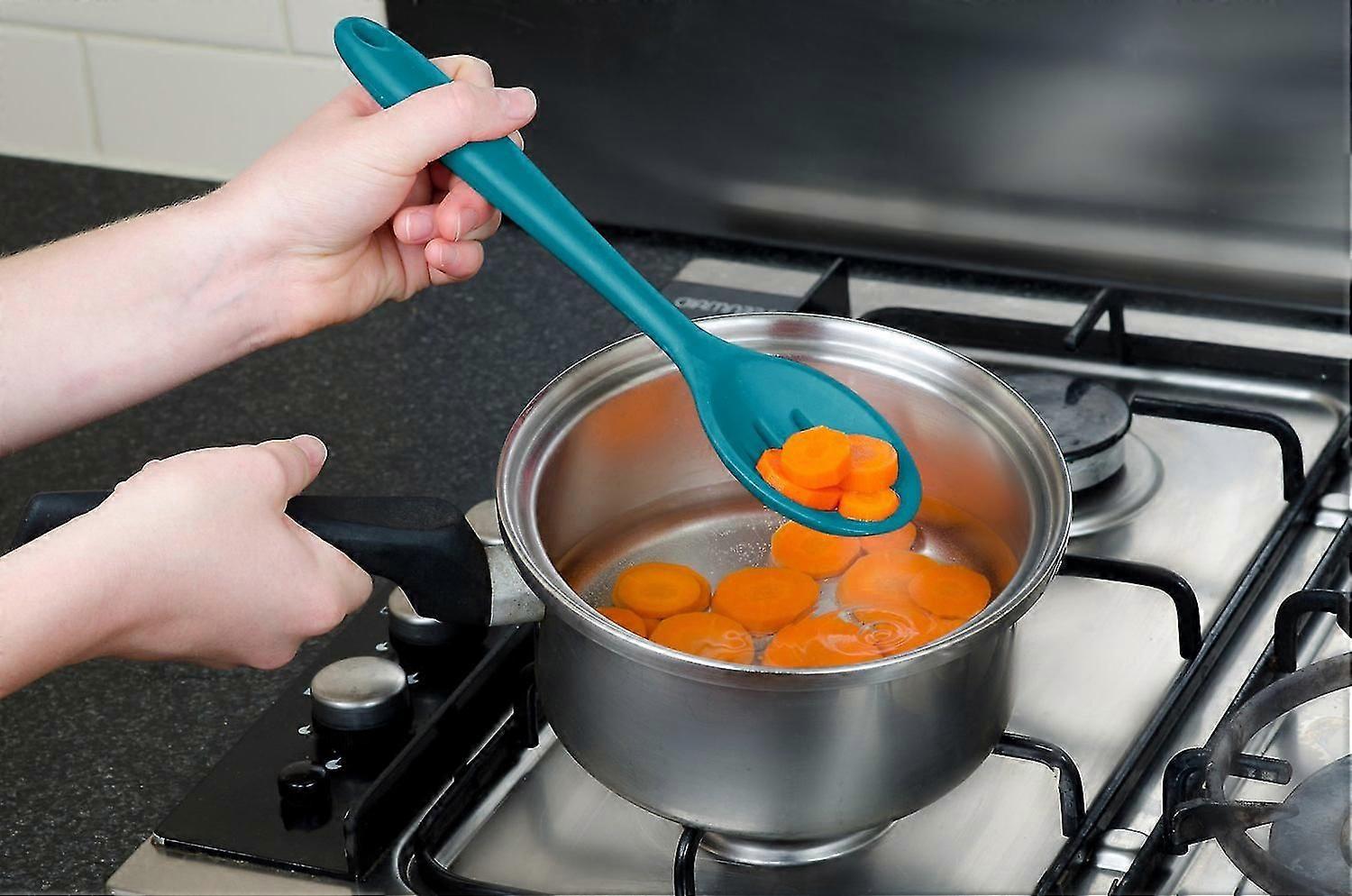 Kitchen Slotted Spoon, 1 Pcs Silicone Slotted Spoon Heat Resistant