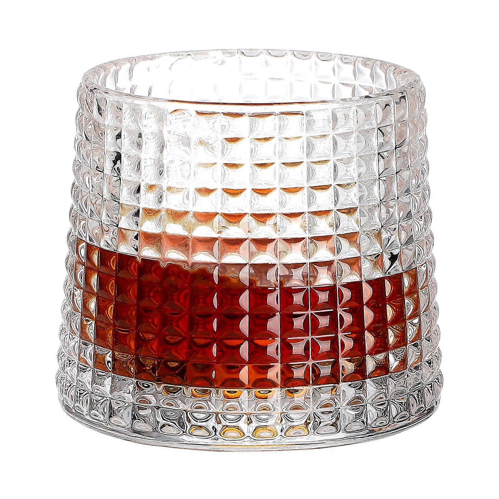 Glass Rotating Whiskey Cup, Notable Decompression Barware in Grid Paper Box