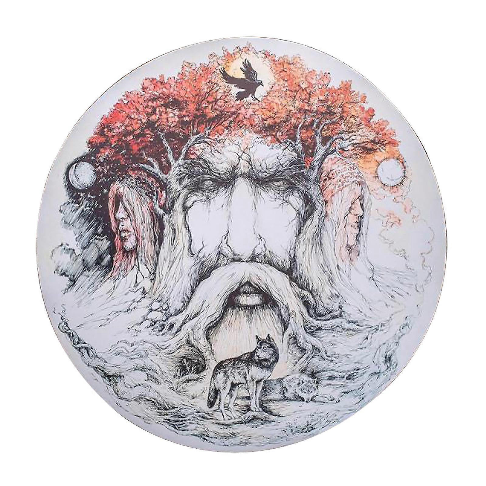 Versatile Percussion Drum, Spiritual Tree of Life Ornament