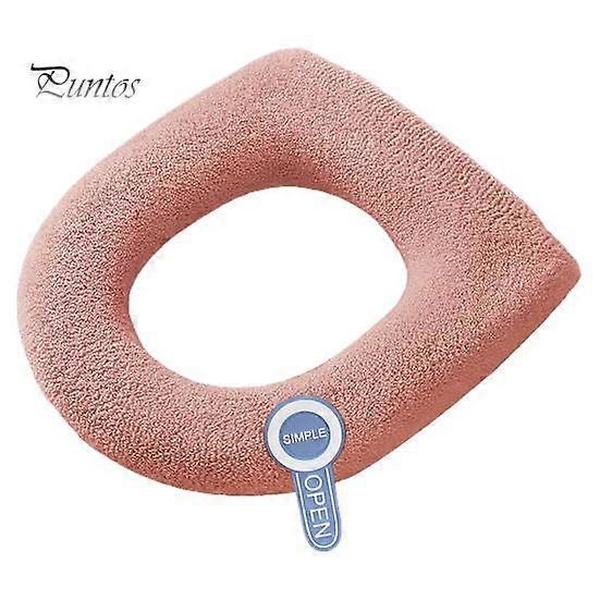 Universal Toilet Seat Cover with Handle Soft Warm Solid Color Comfortable U-shaped Toilet Seat Cushion Bathroom Toilet Accessories