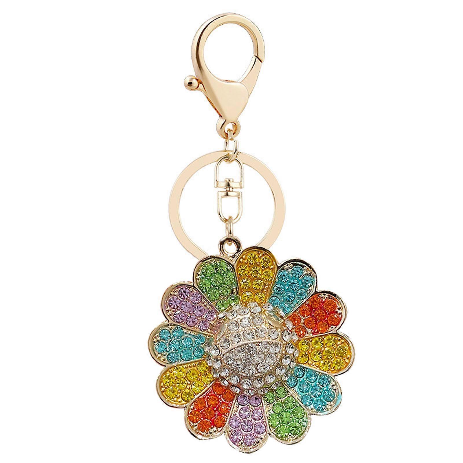 קשת עבור ריינסטון חמניות מחזיק מפתחות לנשים בנות מבריק קריסטל תכשיטים ארנק תליון עבור מפתח fob Keyring סגסוגת צ'ארמס אביזרי תרמיל