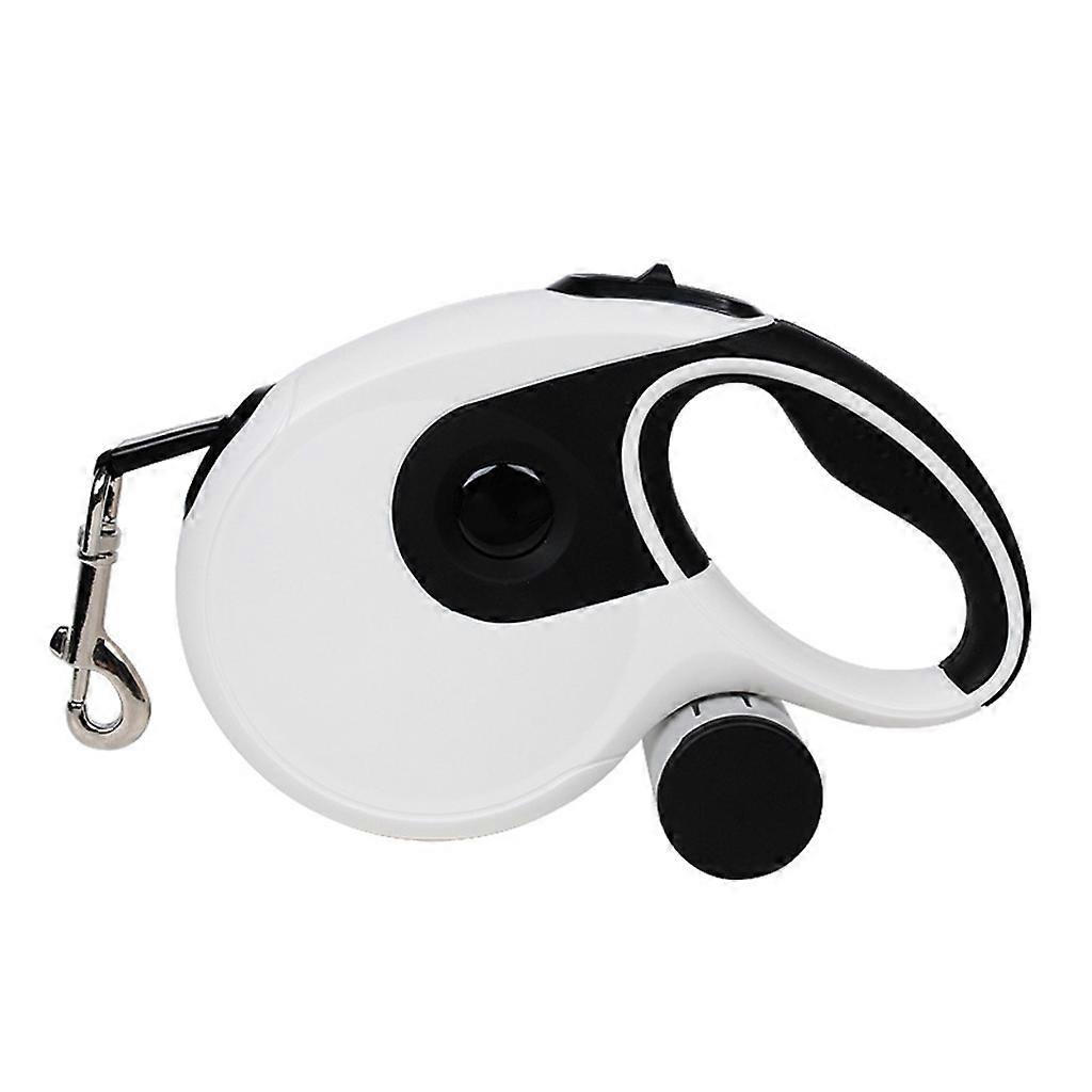 Hang Retractable Dog Walking Leash Dog Leash For Small To Large Breed Dog With Anti Slip Handle Storage With Garbage bag White
