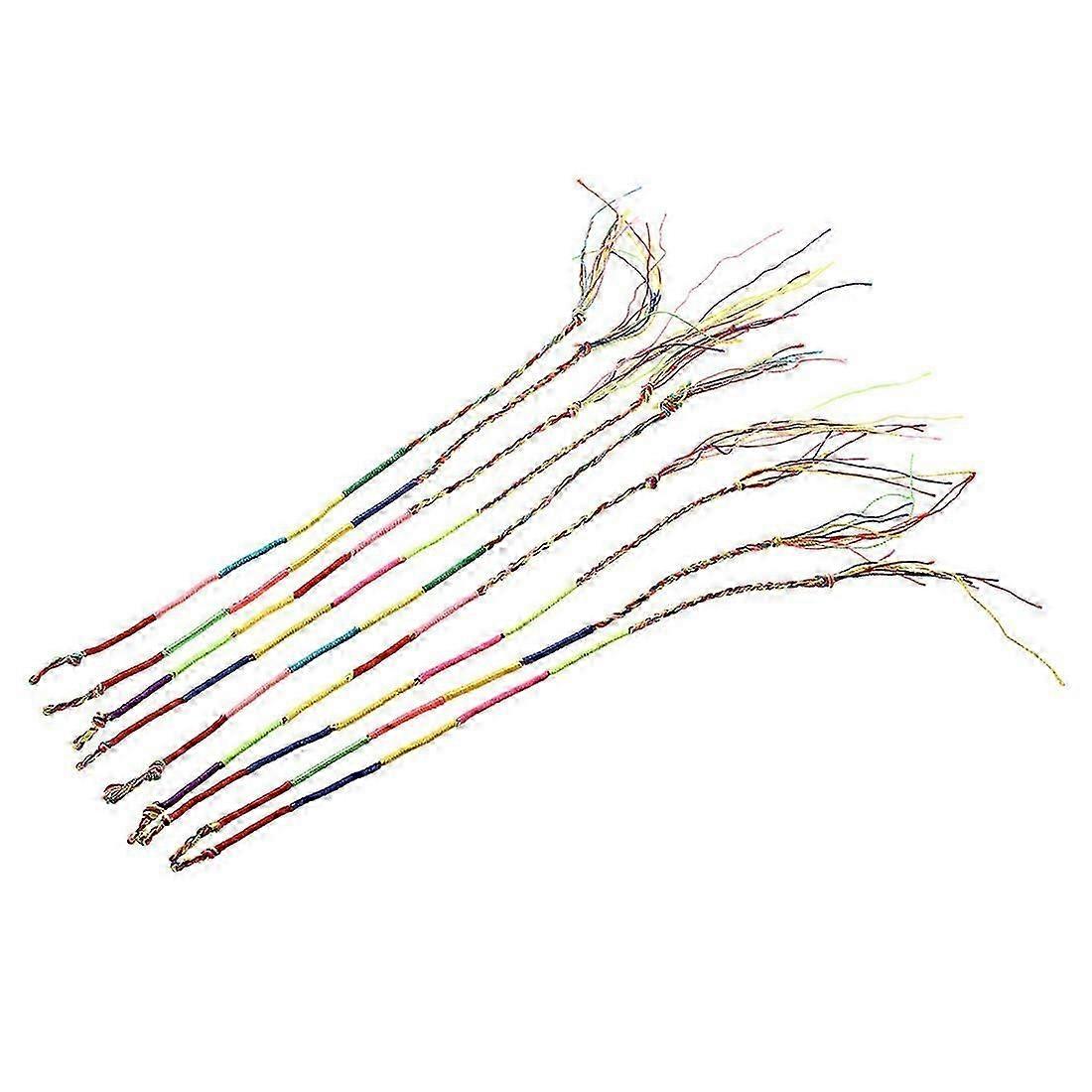 9 x Hippie Style Colorful Braided Friendship Bracelets Thread Prayer Bracelet Random Color--Texture