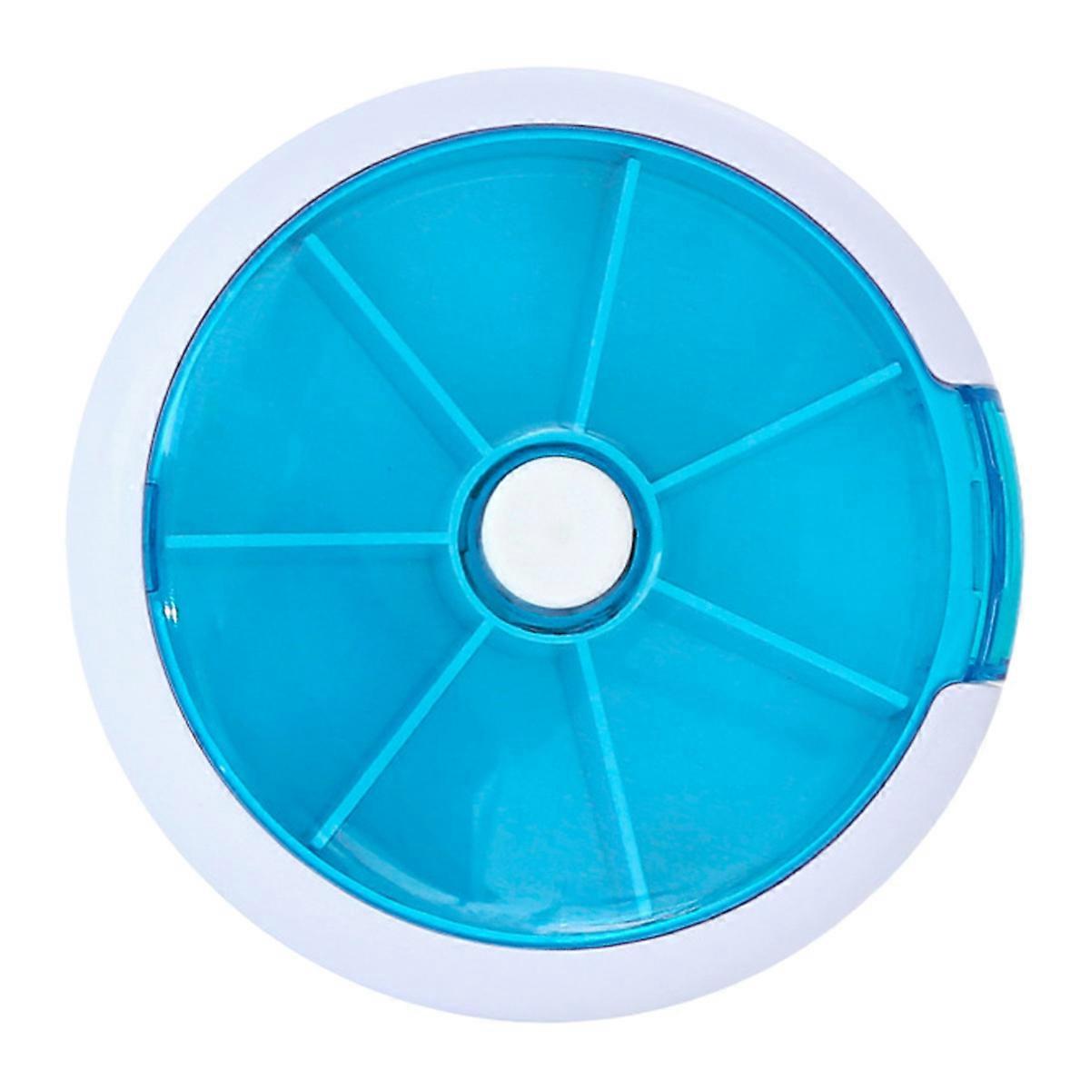 Weekly Pill Organizer with 7 Compartments and Push-Button Rotation