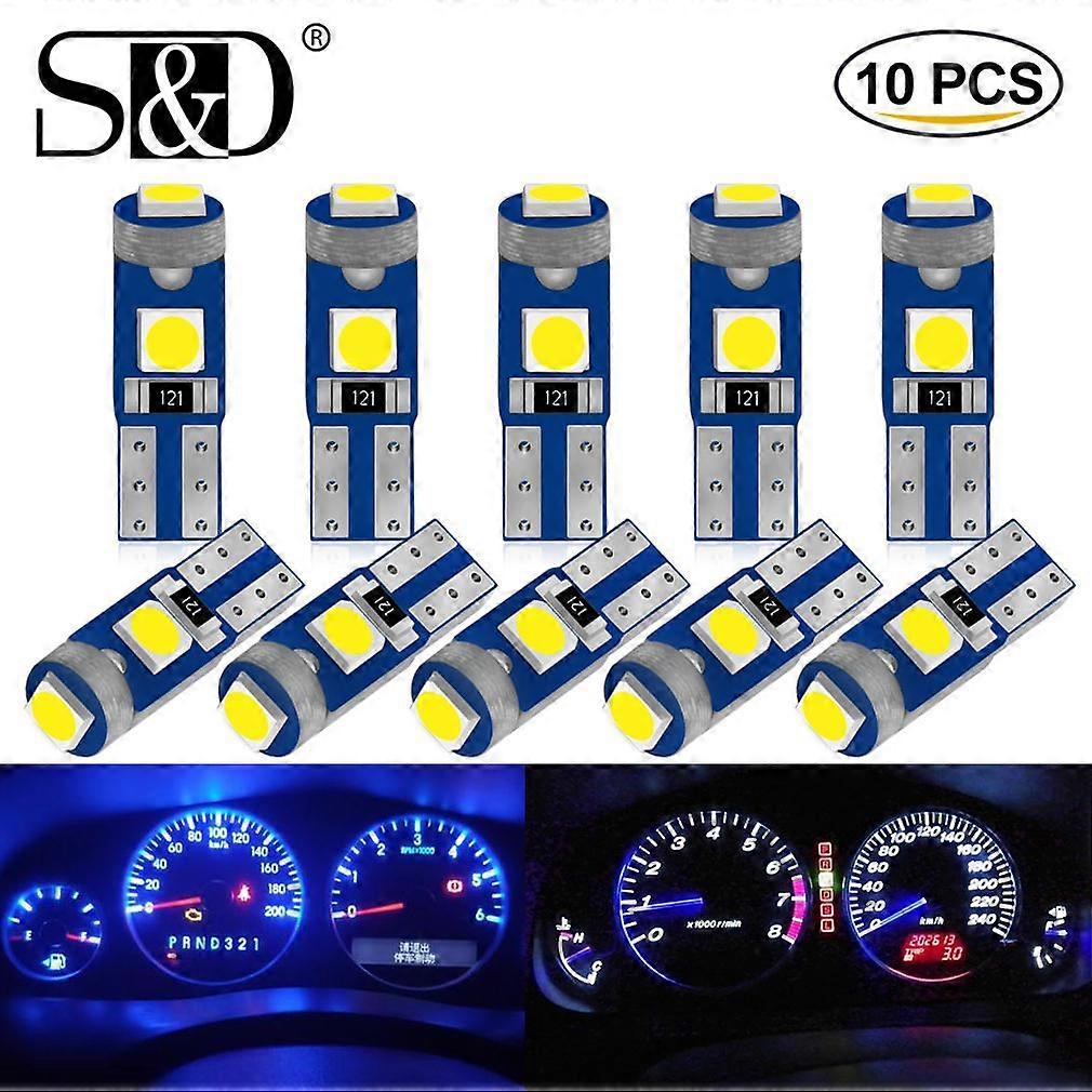 10Pcs T5 Led Bulb W3W W1.2W Led Canbus Car Interior Lights Dashboard warming indicator Wedge Auto Instrument Lamp 12V