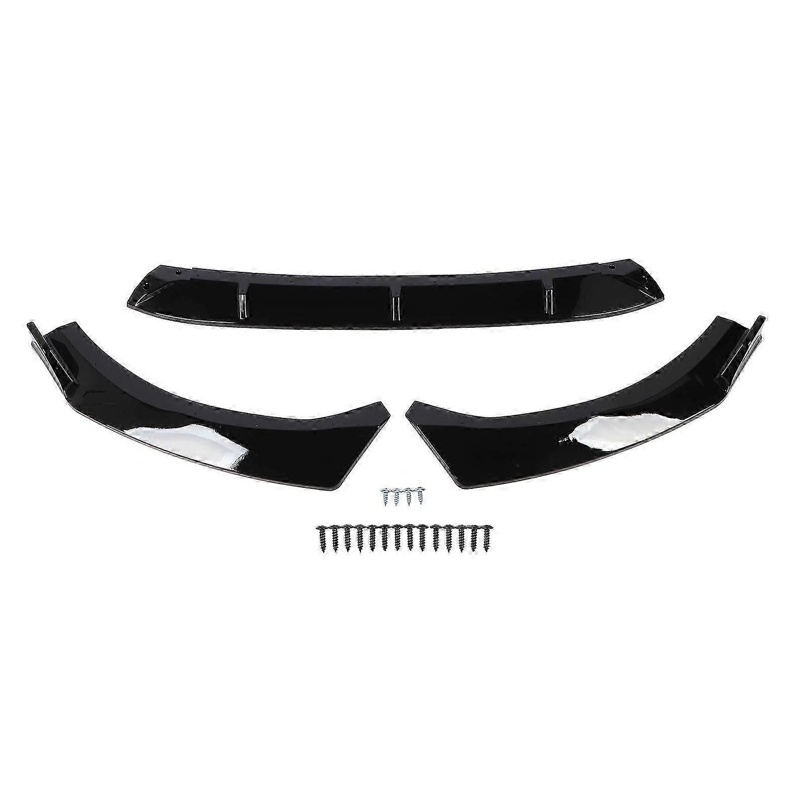 Front Bumper Lip Spoiler Body Kit 3 Section Type Glossy Black Replacement For Benz Cclass W206 Amg Line 2022 To 2023