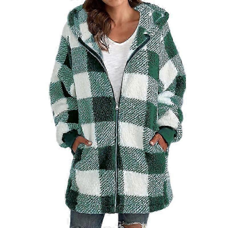 Womens Fuzzy Fleece Jacket, Warm Coats with Pockets