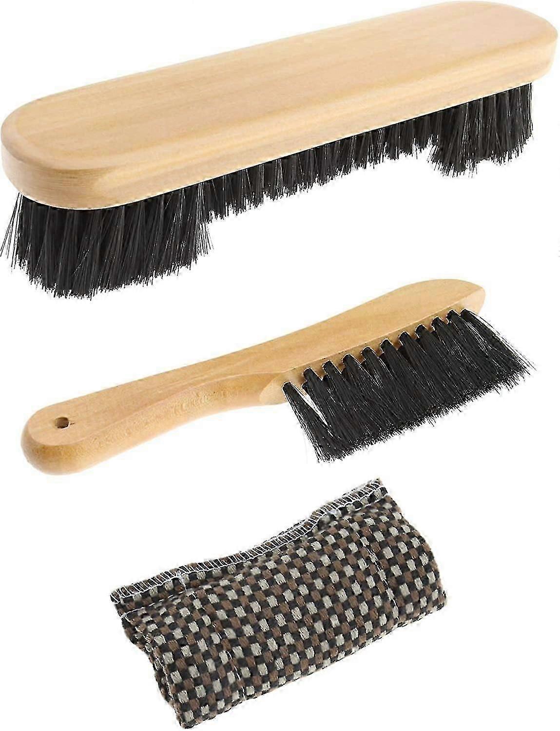 3pcs Pool Table Brush Cloth Cleaner Tool Kit With Wooden Handle For Snooker Gift