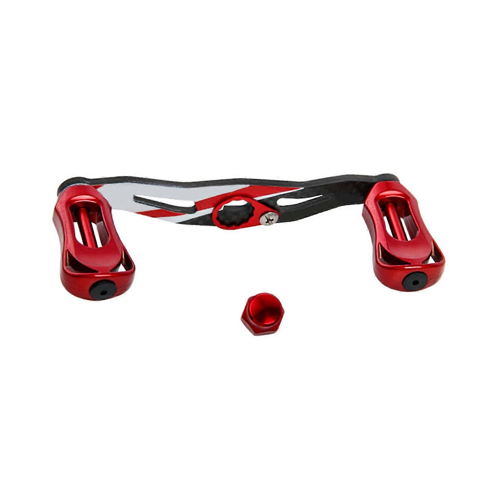 Fishing Reel Handle Carbon Fiber Power Handle Knob Grip Assembly Part Fishing Reel Handle Baitcasting Reel Replacements Red