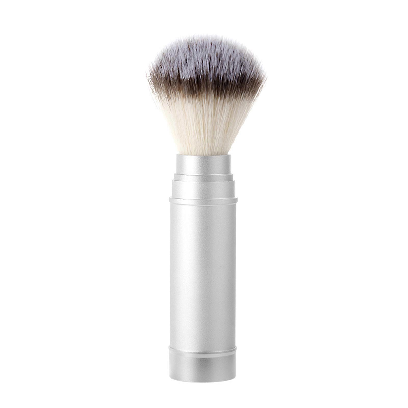 Homme Blaireau Voyage Barbe Barbe Blaireau Brosse à raser Nylons Brosse à barbe Cheveux Brosse à barbe Facile à utiliser Outil de soins de barbe pour salons Argent