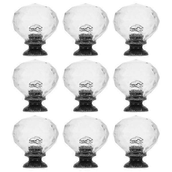 Transparent Crystal Cabinet Door Pull Knobs - 9 Pack, Premium Copper and Acrylic, Easy Installation, Durable Design