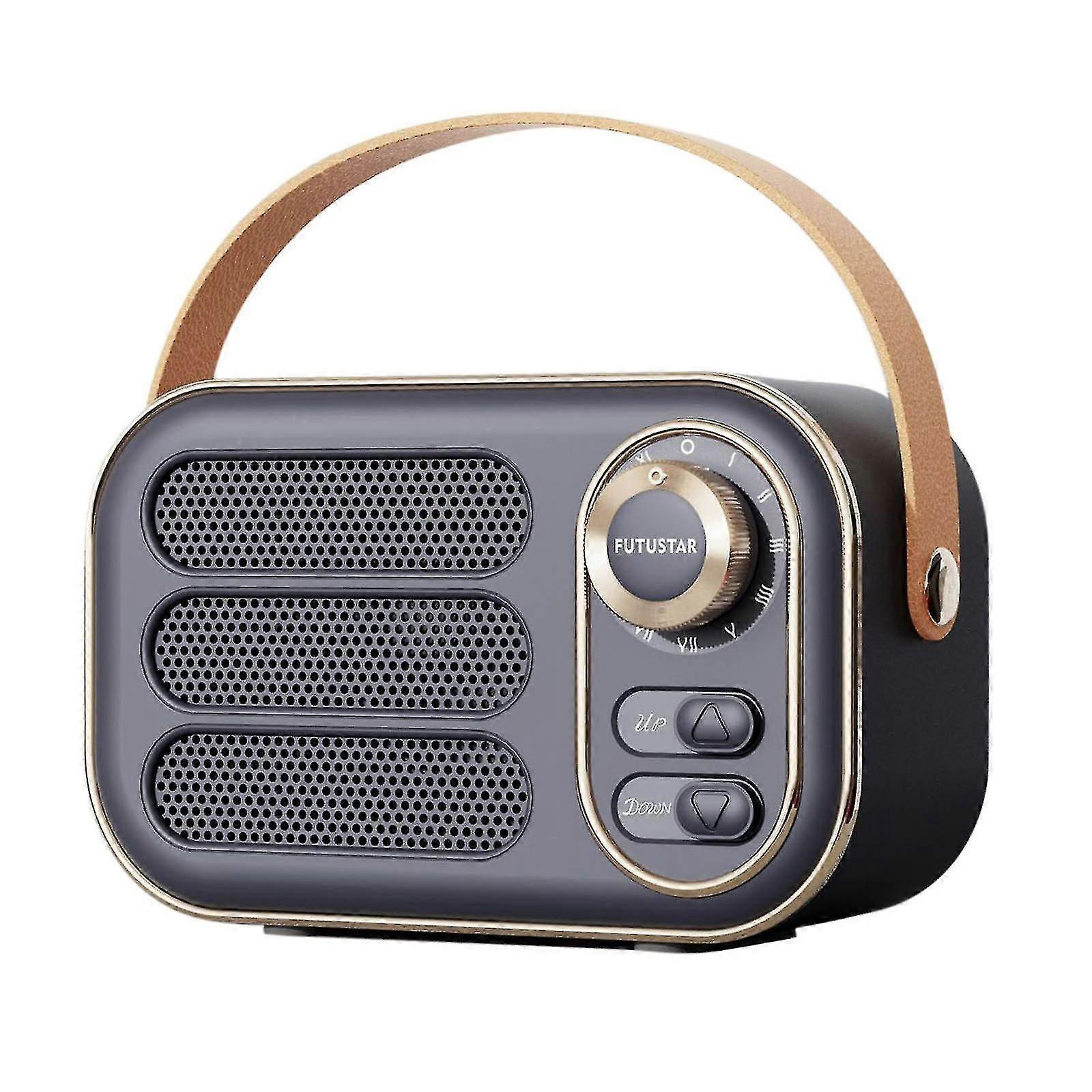 Multifunktionell Mini Bärbar Fm Radio Bluetooth Högtalare Usb Tf Aux Inomhus Utomhus Retro-Design Trådlös Högtalare