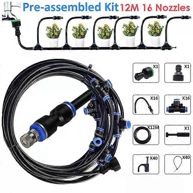 20cm Flexible Brass Nozzle Automatic Misting Watering System Quick Connect Spray Cooling Kit for Garden Balcony Plant Nebulizer