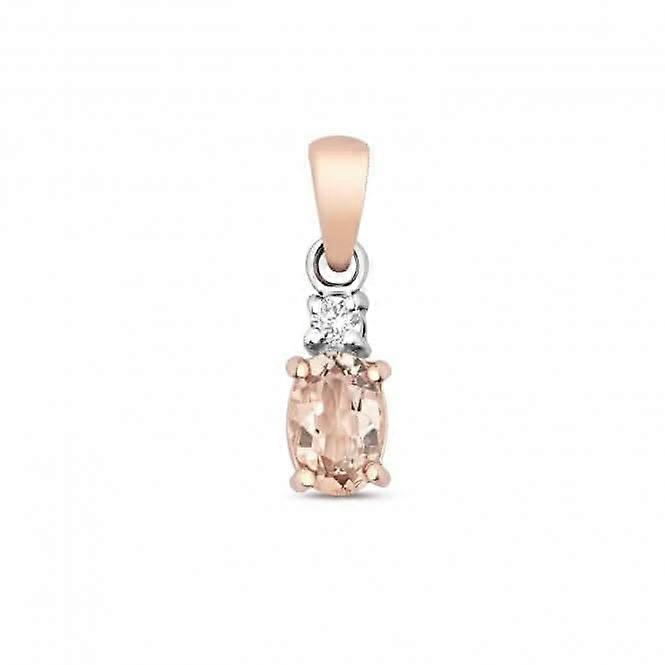Diamond And Morganite Oval Pendant PD240RM