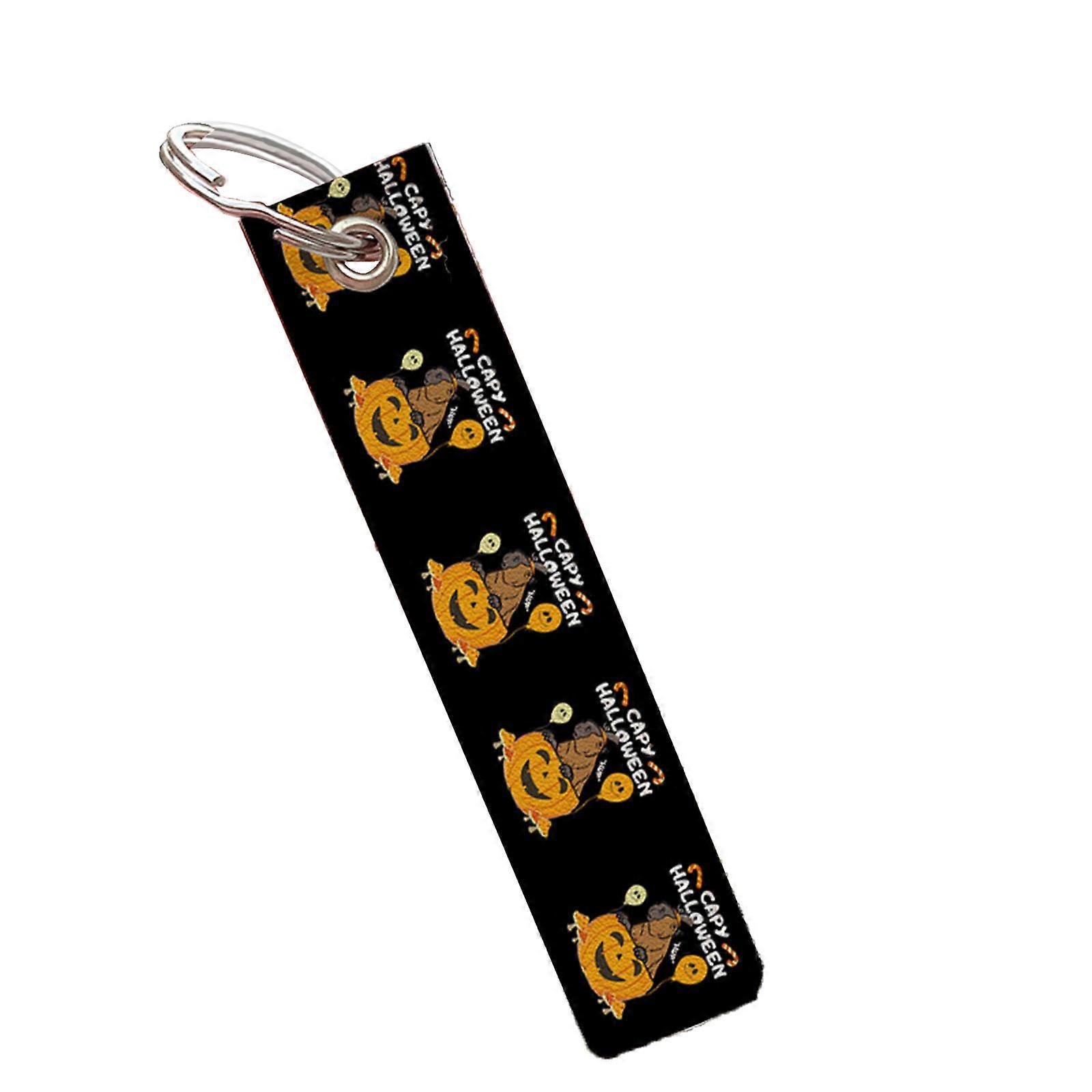Fashion Rectangle Pendant Keyring Cute Capybara Pattern Keychain Strap Keyring Hanging Key Holder Bag Trinket Keychain