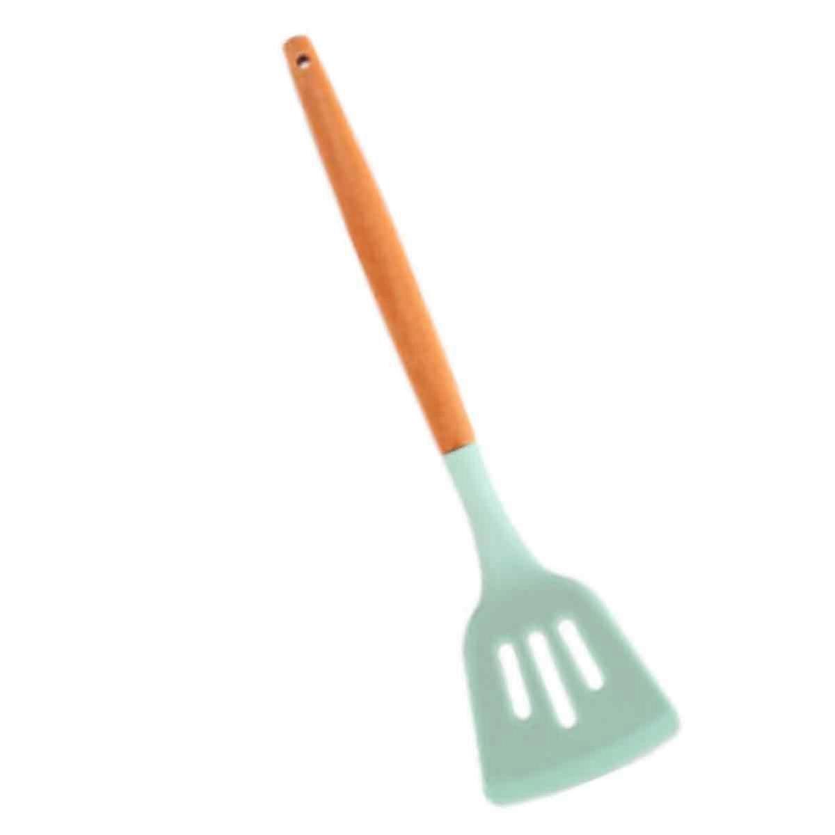 Multicolor Wooden Handle Silicone Kitchenware Single Bulk Non-stick Pot Shovel Kitchenware