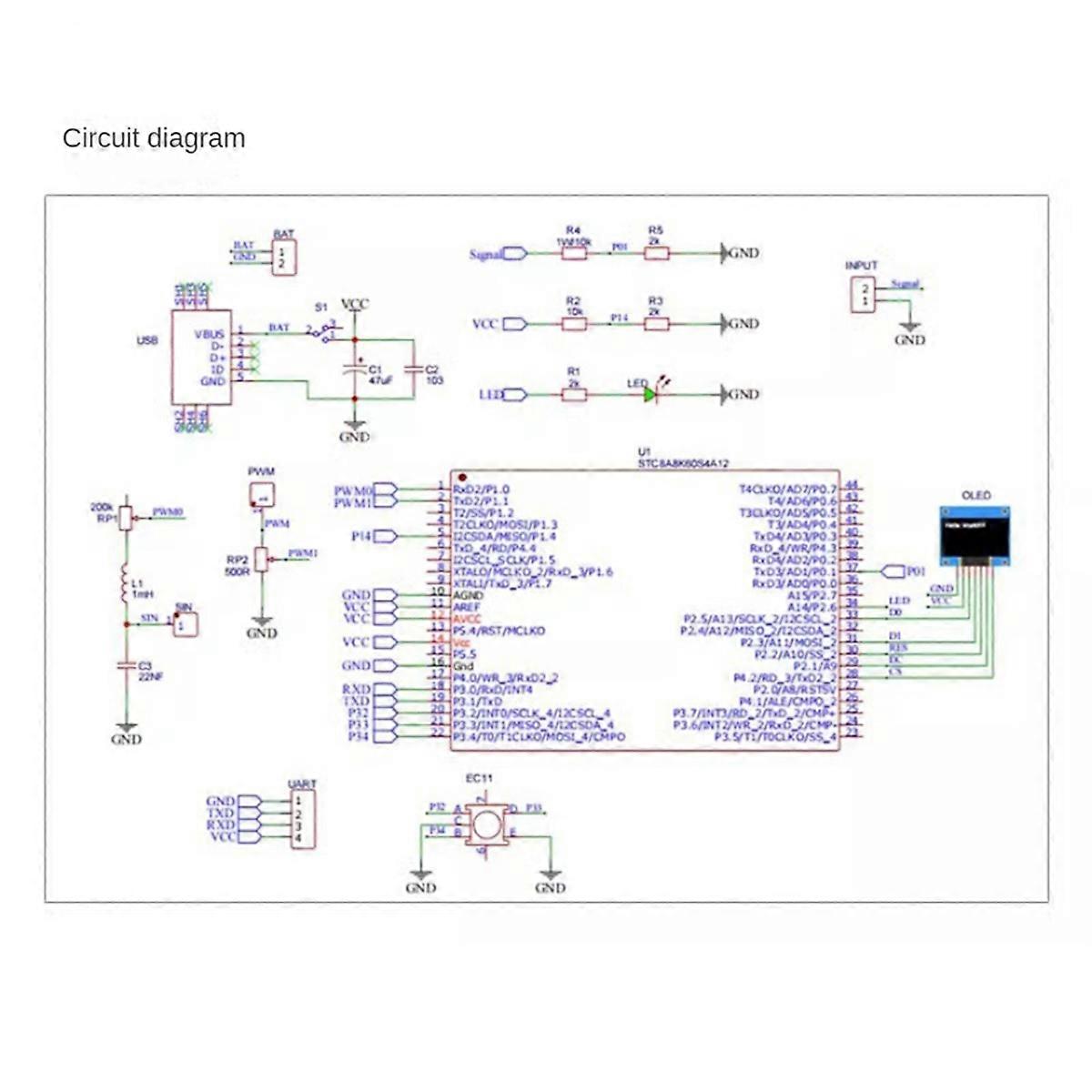 Mini DOS LCD Oscilloscope Kit Soldering Practice Loose Parts