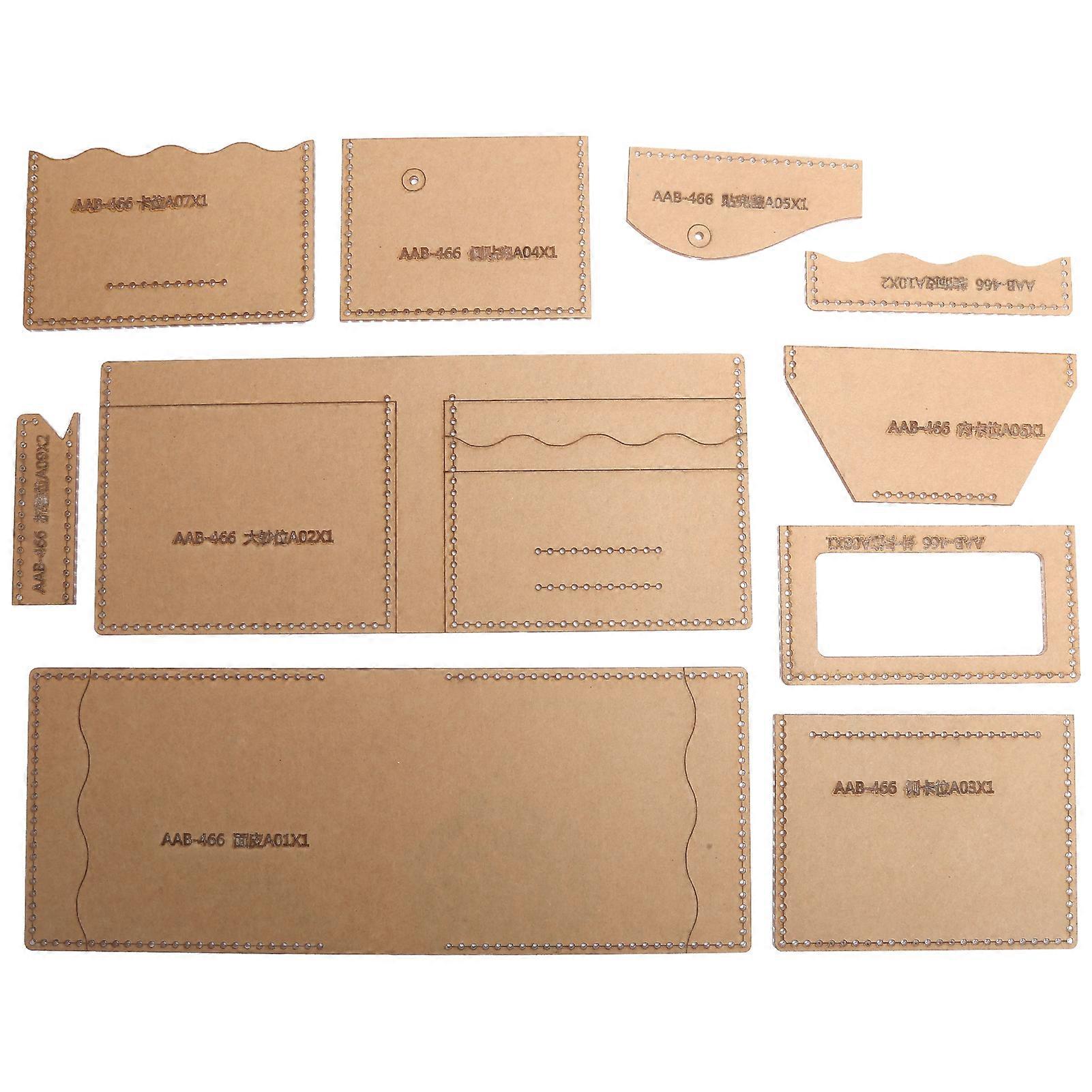Short Wallet Leather Pattern Design Template DIY Handicraft Acrylic Template Set (AAB‑466)