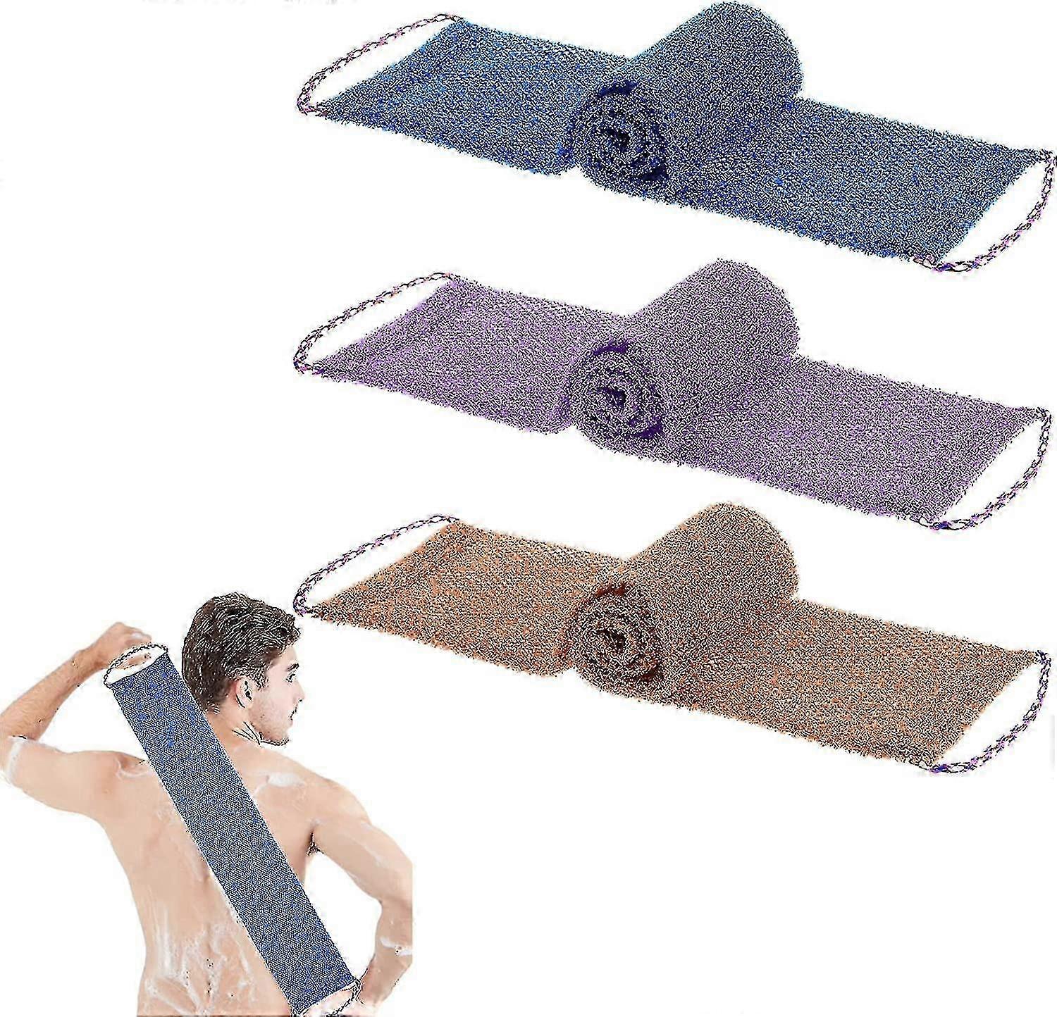 3 Pieces Exfoliating Body Scrubber Net African Bath Sponge