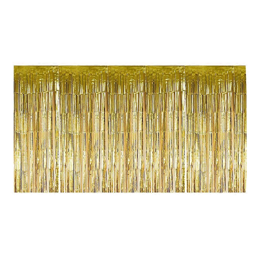 Decorative Tassel Table Skirt for Rectangular Round Table Birthday Wedding Party (Golden)
