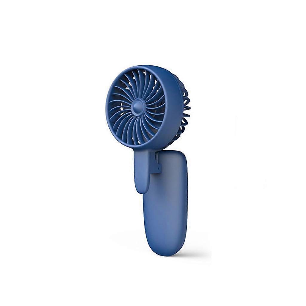 Phone Clip Fan Foldable 2 Speed USB Mini Fan Handheld Fans Desktop Cooling Portable Rechargeable With Lanyard blue