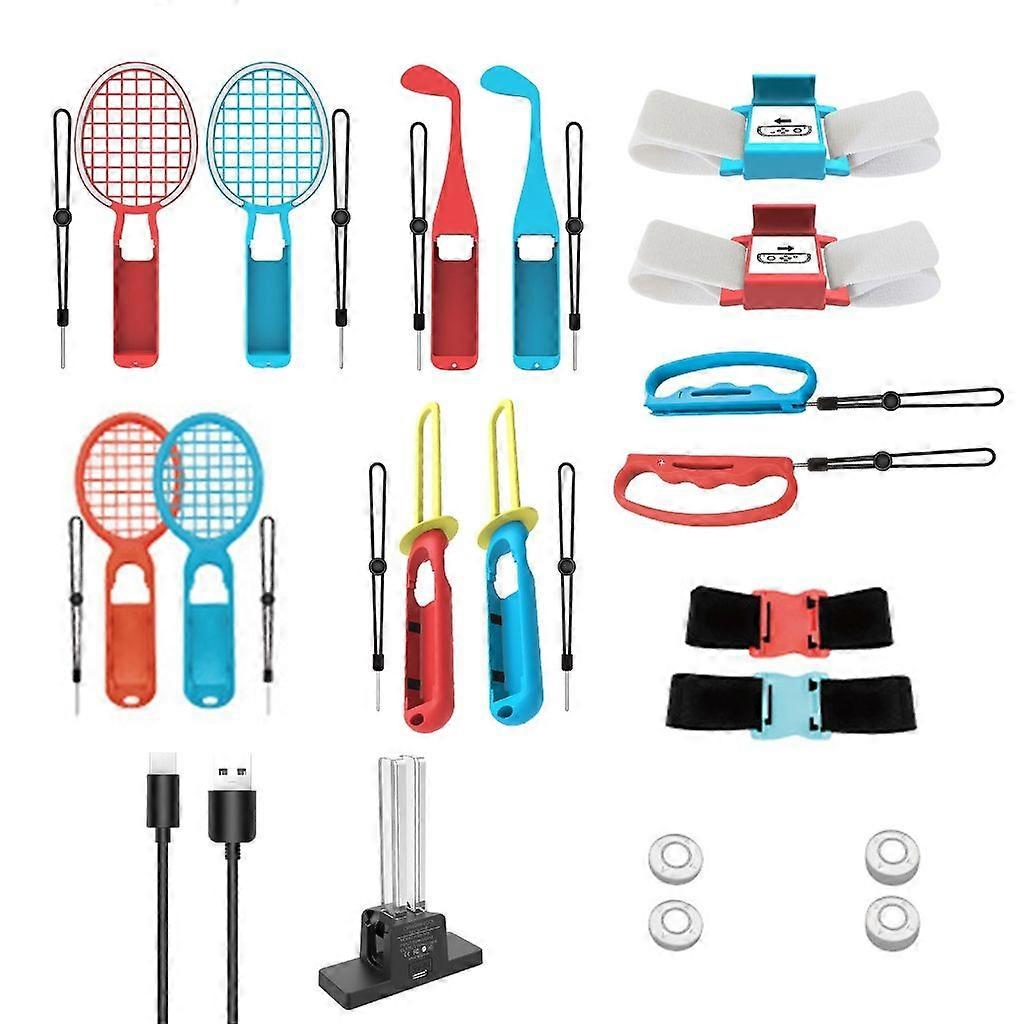 Grip Wrist Strap Tennisracket Lightsaber Laddningsdocka för Switch Gamepad